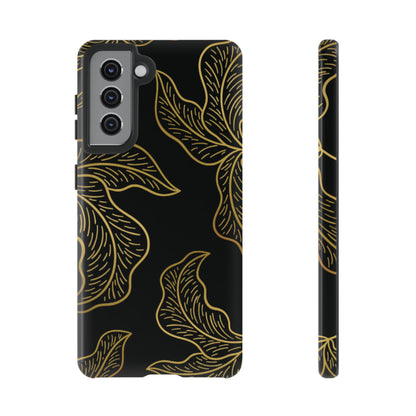 Gold Leaf on Black | Tough Phone Case