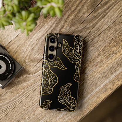 Gold Leaf on Black | Tough Phone Case