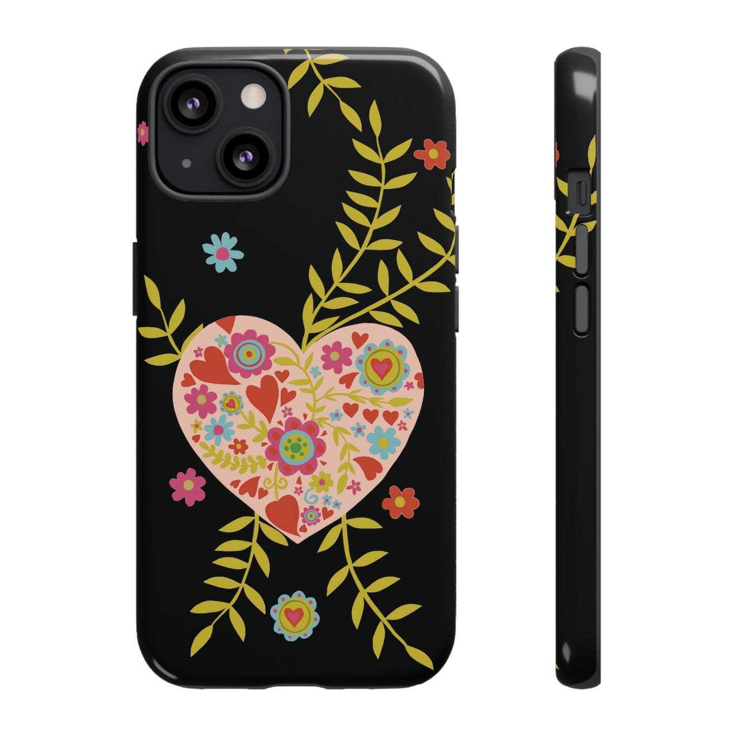 Let Love Bloom on Black | Tough Phone Case