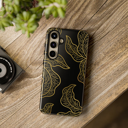 Gold Leaf on Black | Tough Phone Case