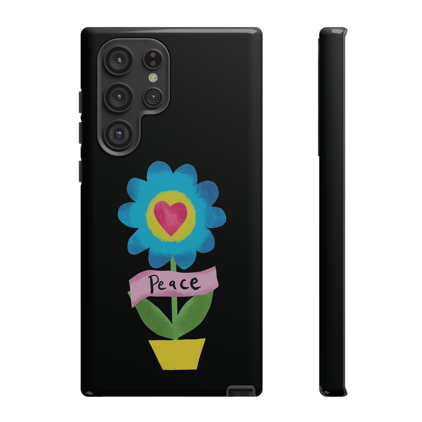 Peace Flower on Black | Tough Phone Case