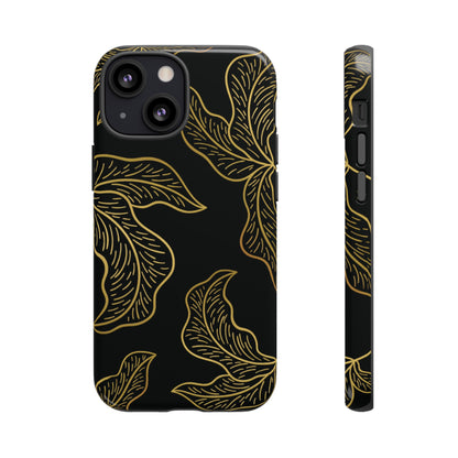 Gold Leaf on Black | Tough Phone Case