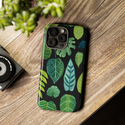 Leaves on Black | Tough Phone Case