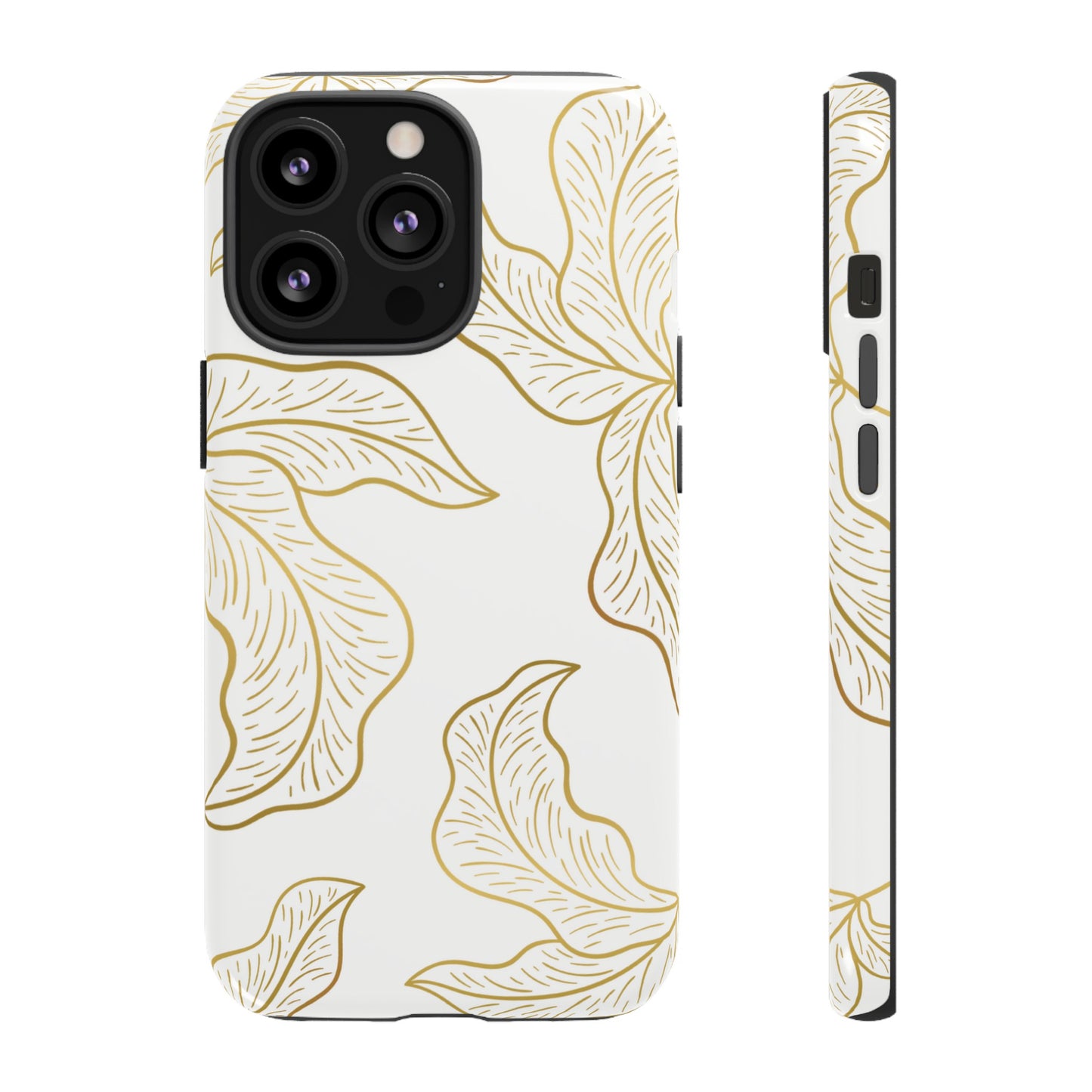 Gold Leaf on White | Tough Phone Case