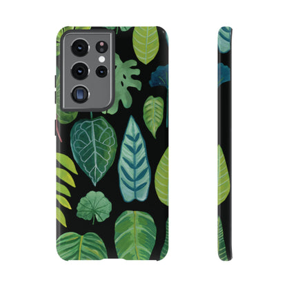 Leaves on Black | Tough Phone Case