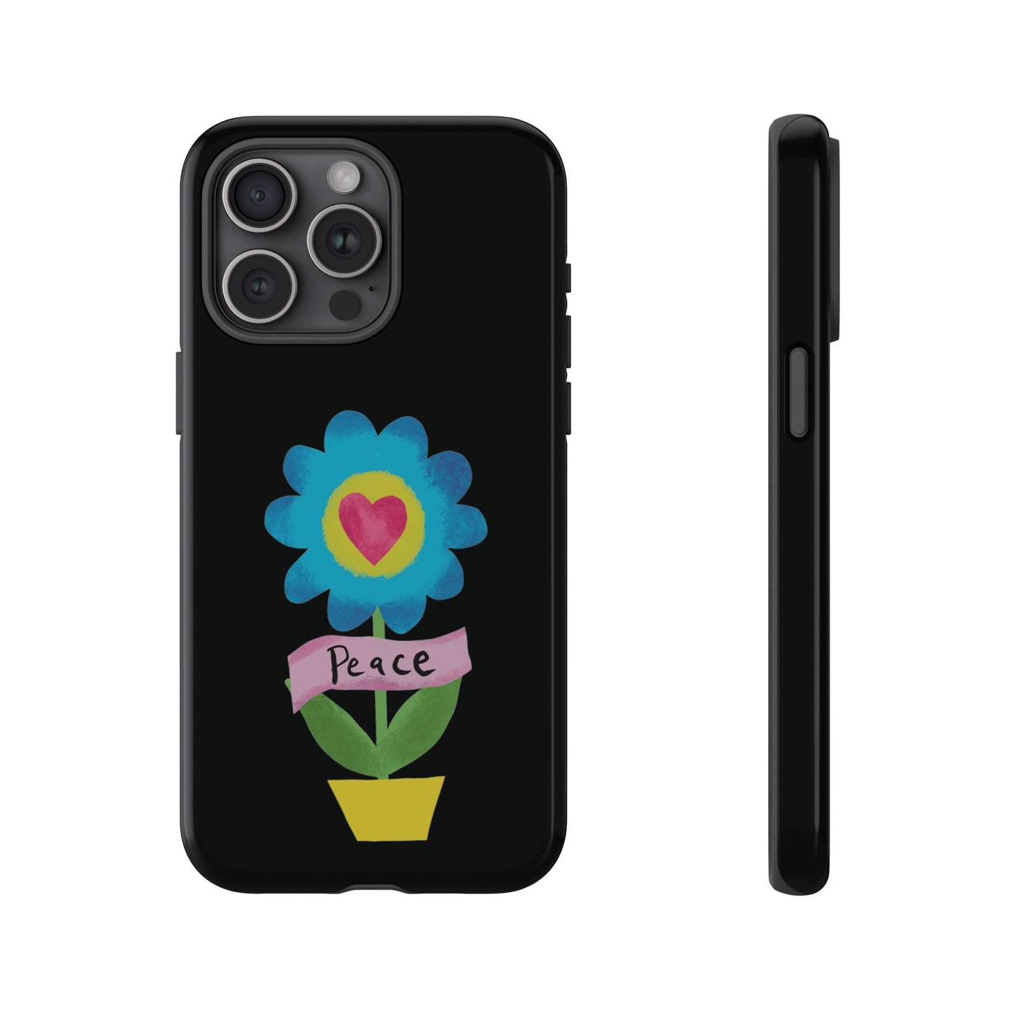 Peace Flower on Black | Tough Phone Case