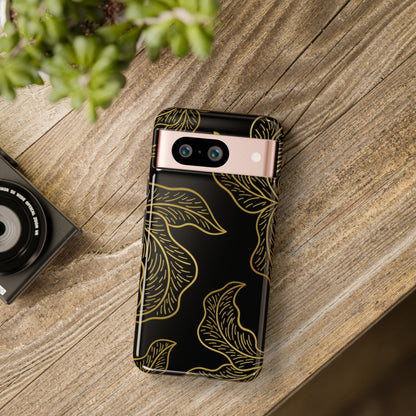 Gold Leaf on Black | Tough Phone Case