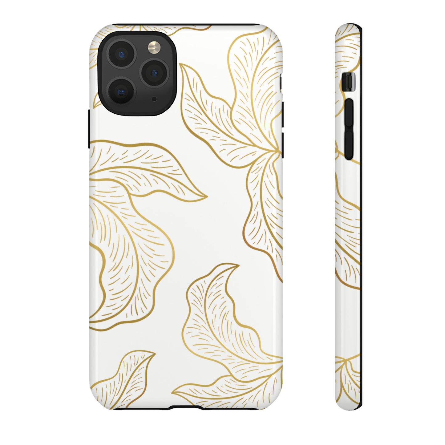 Gold Leaf on White | Tough Phone Case