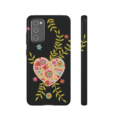 Let Love Bloom on Black | Tough Phone Case