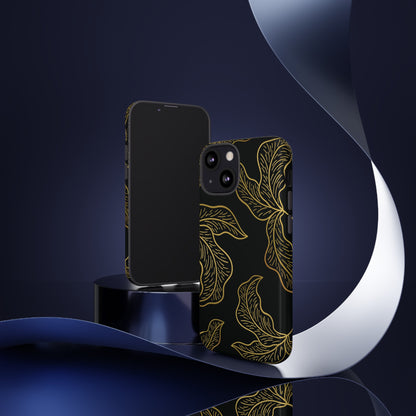 Gold Leaf on Black | Tough Phone Case