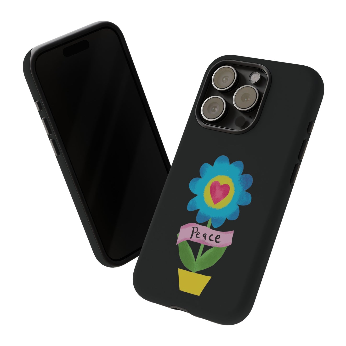 Peace Flower on Black | Tough Phone Case