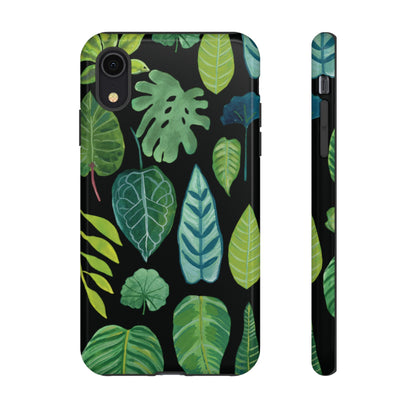 Leaves on Black | Tough Phone Case