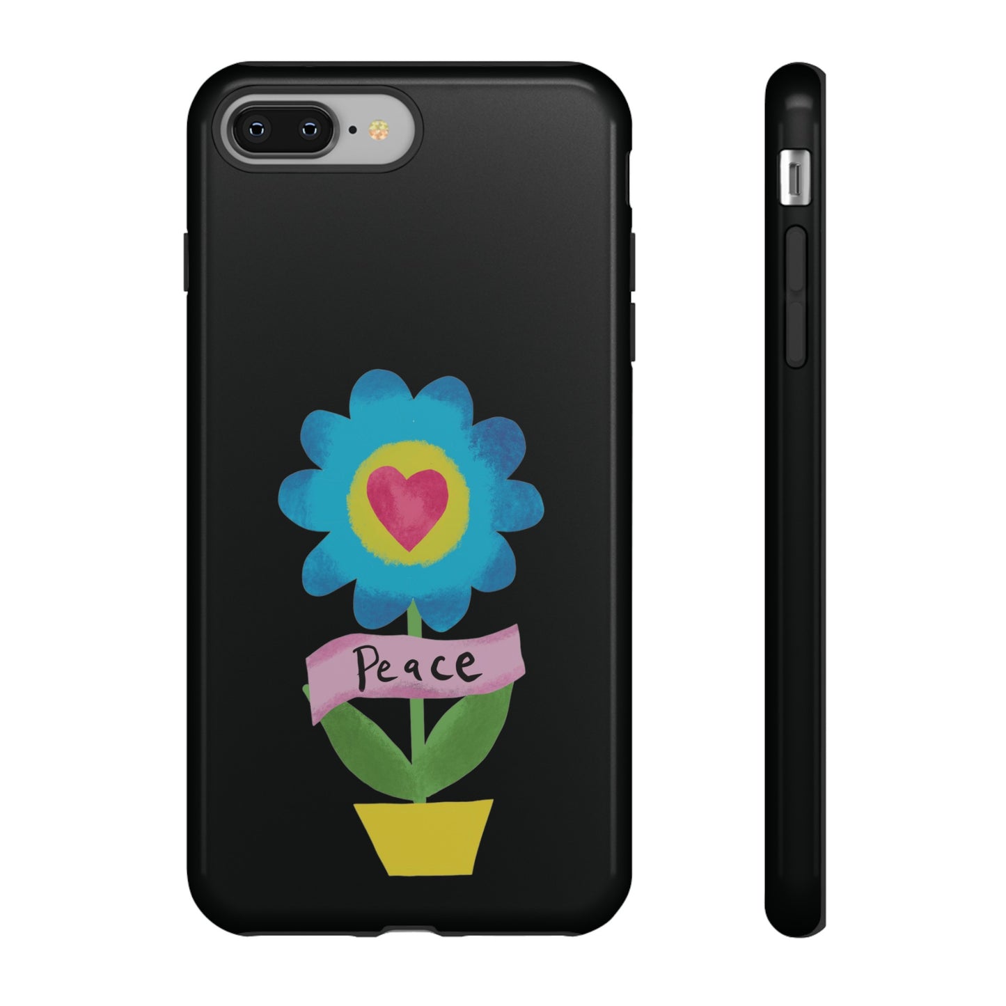 Peace Flower on Black | Tough Phone Case