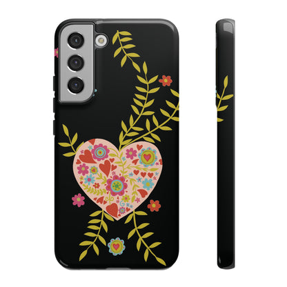 Let Love Bloom on Black | Tough Phone Case