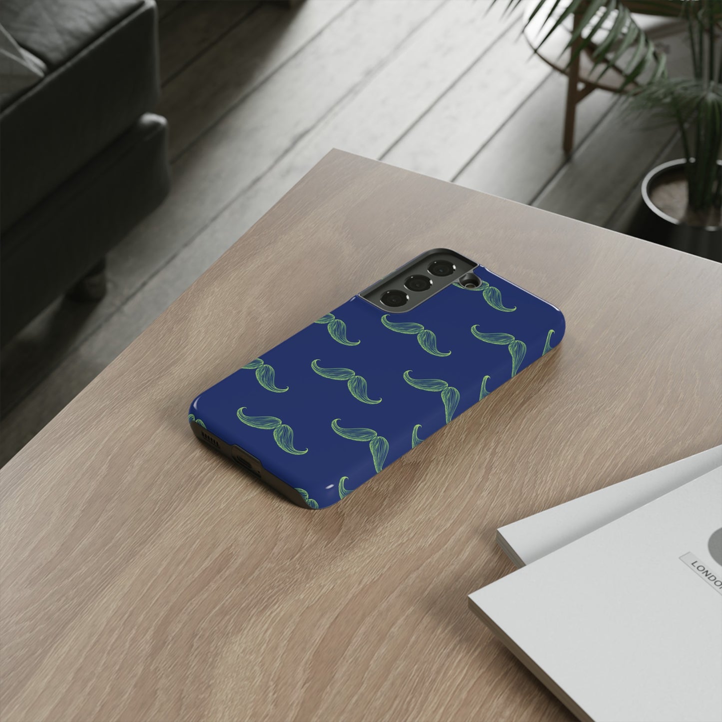 Blue 'Stache Tough Phone Case