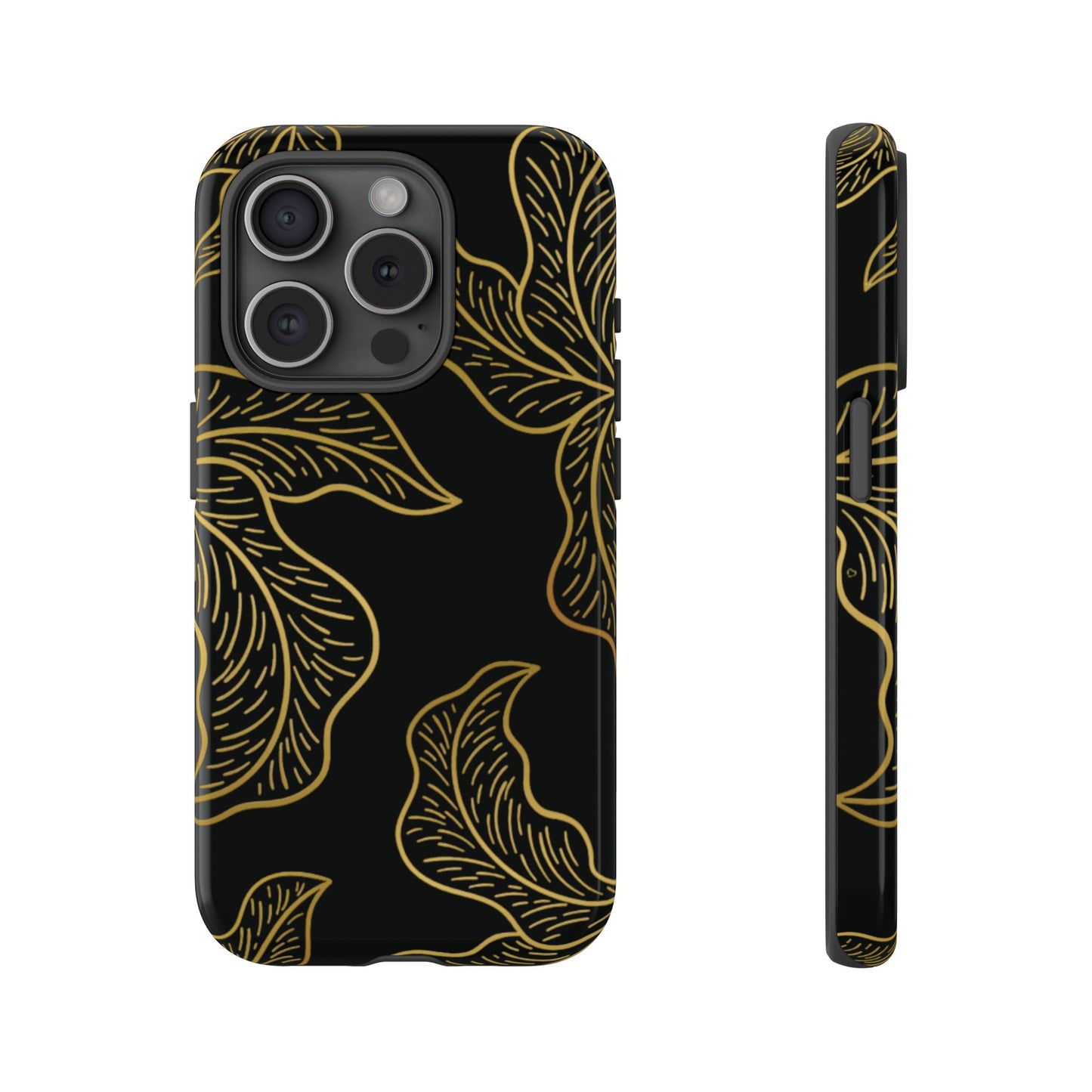 Gold Leaf on Black | Tough Phone Case