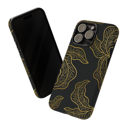 Gold Leaf on Black | Tough Phone Case