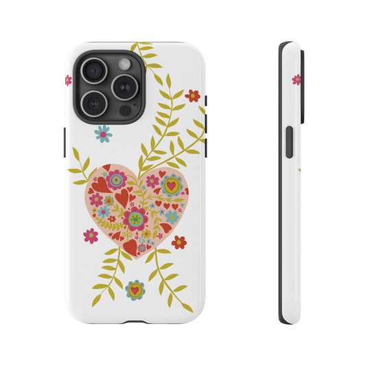 Let Love Bloom on White | Tough Phone Case