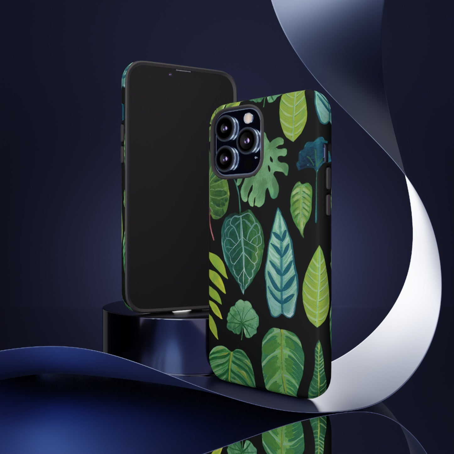 Leaves on Black | Tough Phone Case