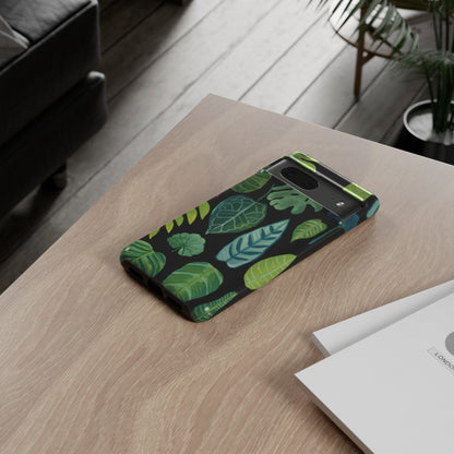 Leaves on Black | Tough Phone Case