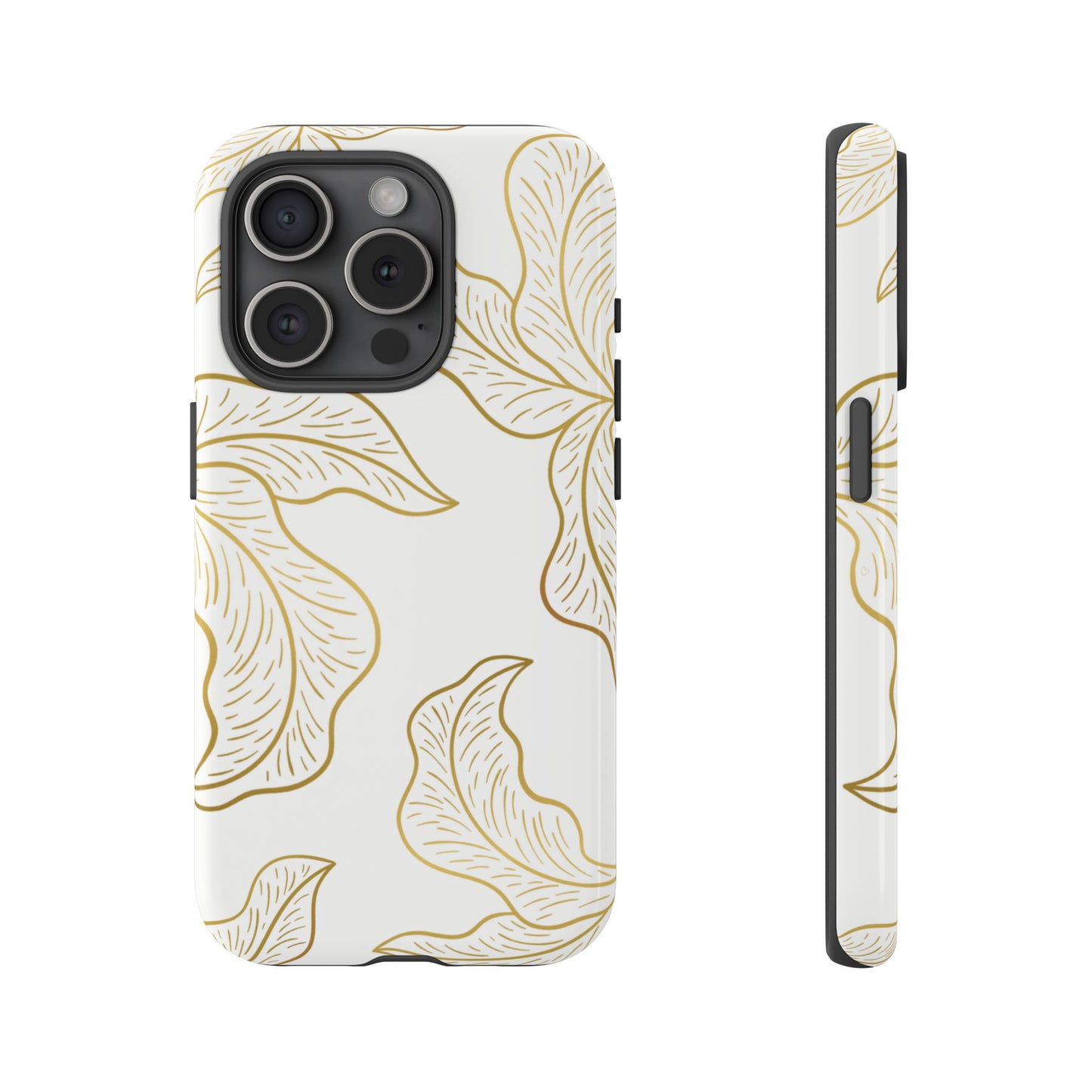 Gold Leaf on White | Tough Phone Case