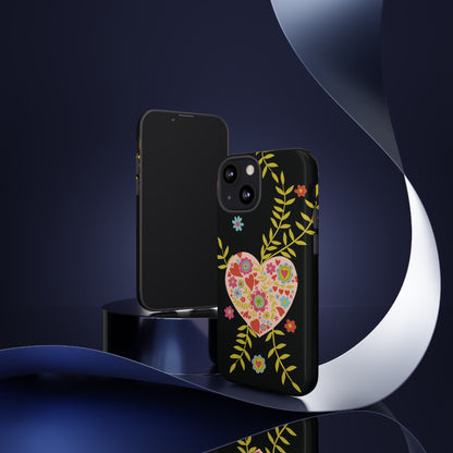 Let Love Bloom on Black | Tough Phone Case