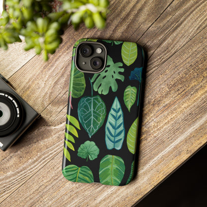 Leaves on Black | Tough Phone Case