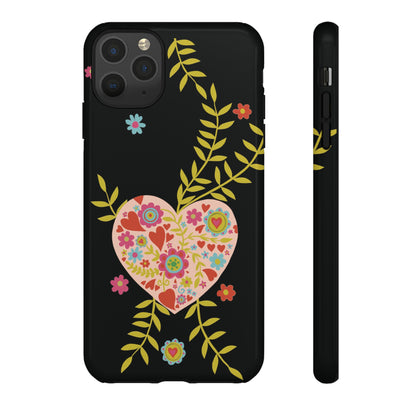 Let Love Bloom on Black | Tough Phone Case