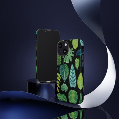 Leaves on Black | Tough Phone Case