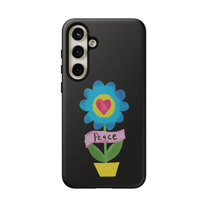 Peace Flower on Black | Tough Phone Case