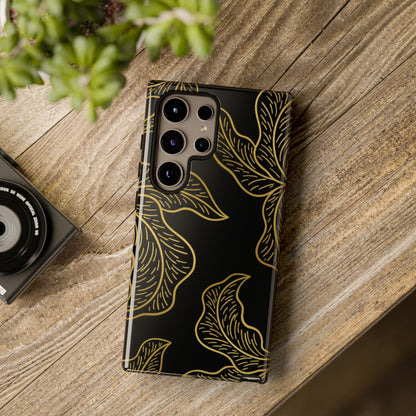 Gold Leaf on Black | Tough Phone Case