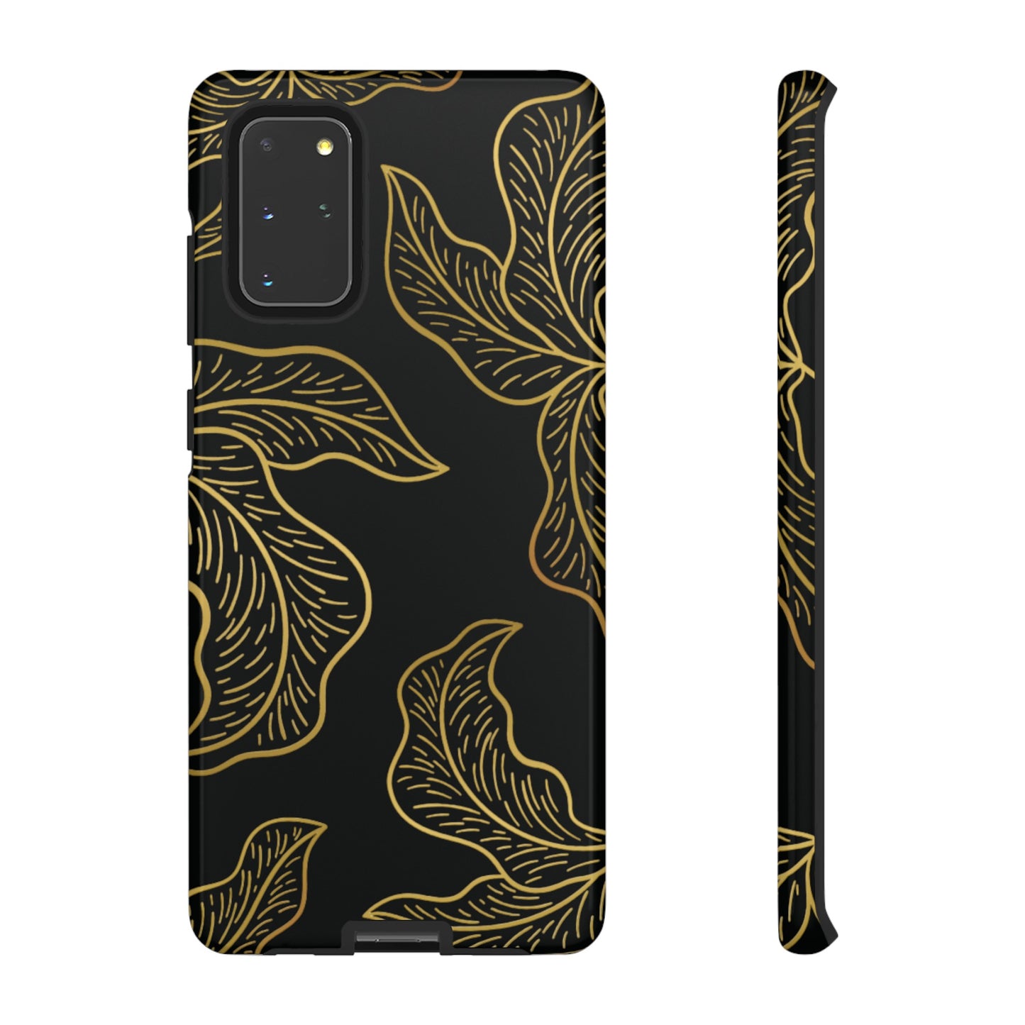 Gold Leaf on Black | Tough Phone Case