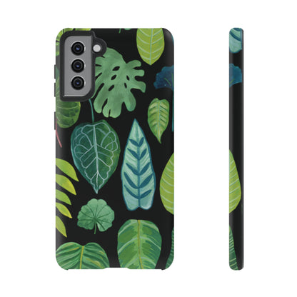 Leaves on Black | Tough Phone Case