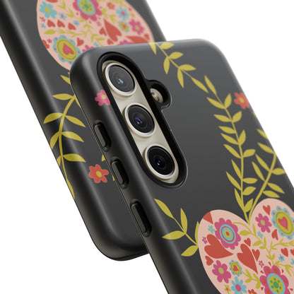 Let Love Bloom on Black | Tough Phone Case