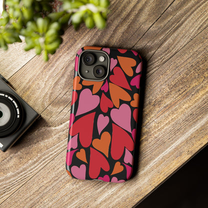 Heart Charmer on Black | Tough Phone Case