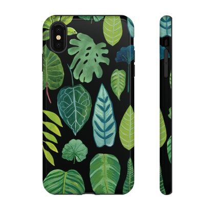 Leaves on Black | Tough Phone Case