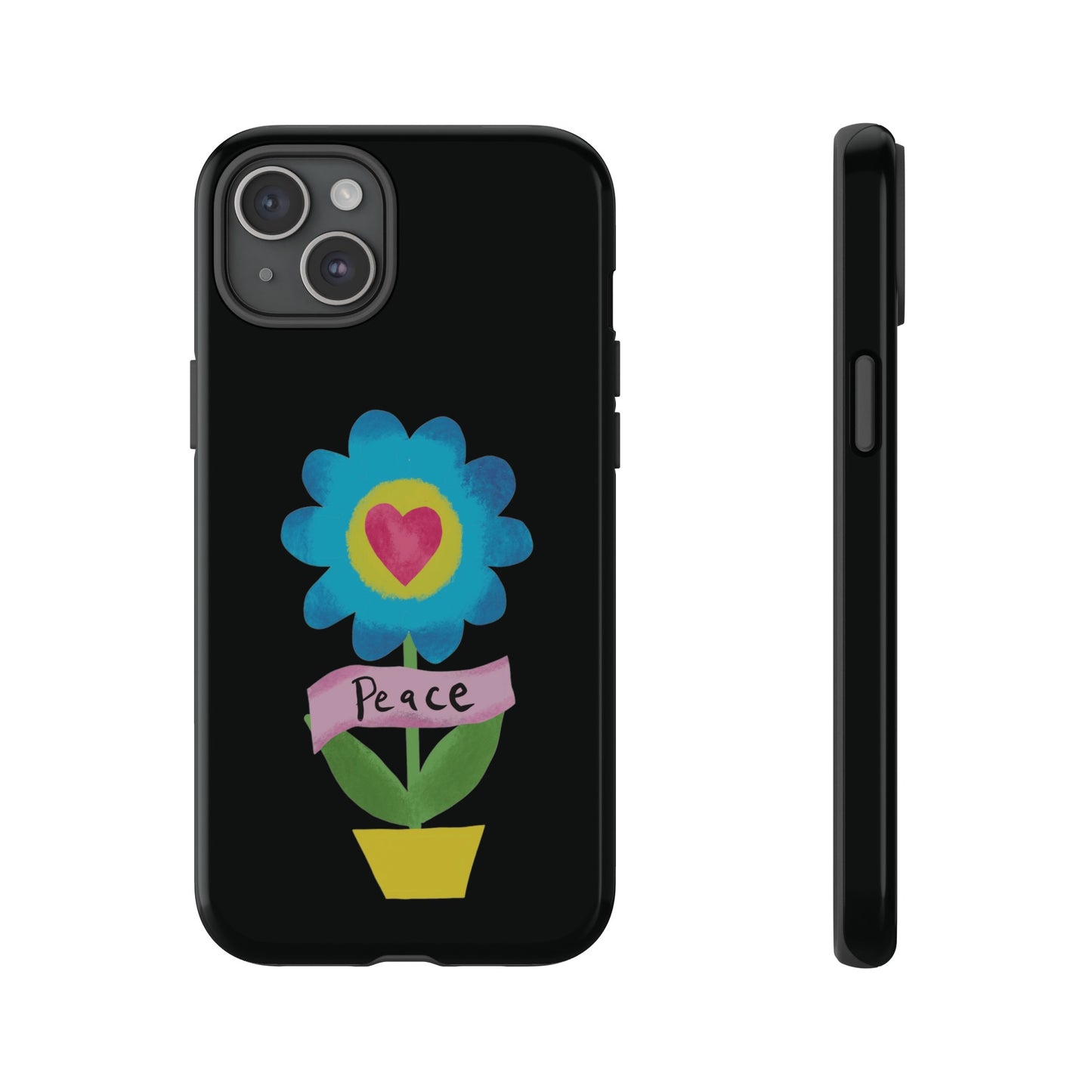 Peace Flower on Black | Tough Phone Case