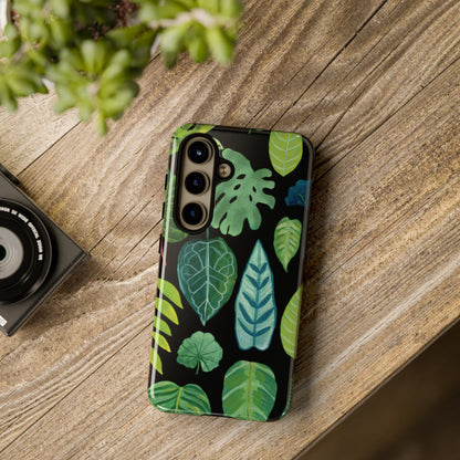 Leaves on Black | Tough Phone Case