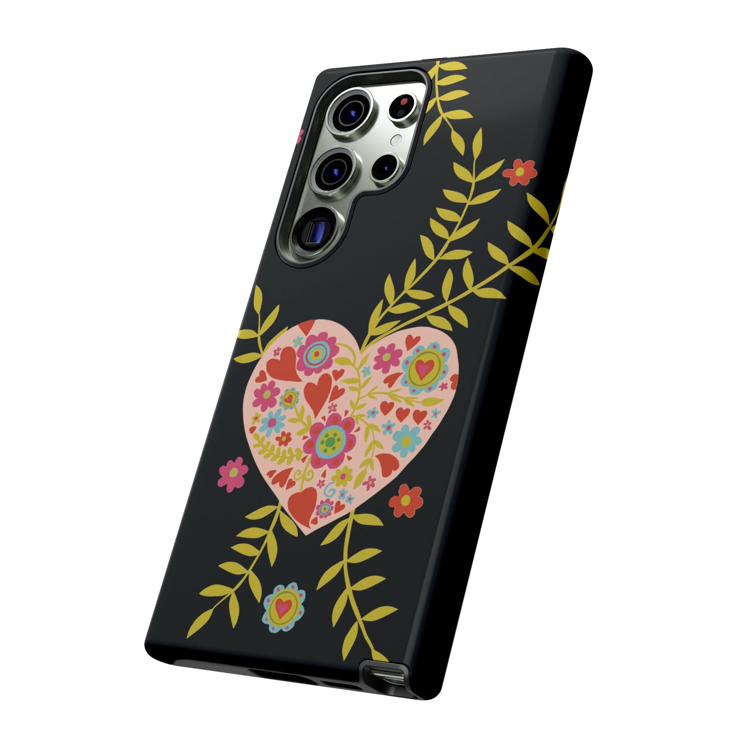 Let Love Bloom on Black | Tough Phone Case