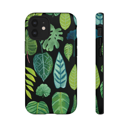 Leaves on Black | Tough Phone Case