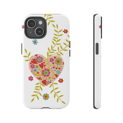 Let Love Bloom on White | Tough Phone Case