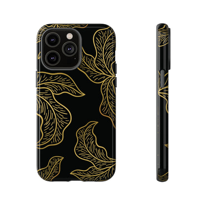 Gold Leaf on Black | Tough Phone Case