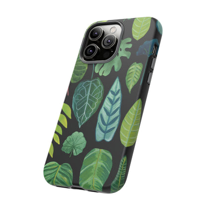 Leaves on Black | Tough Phone Case