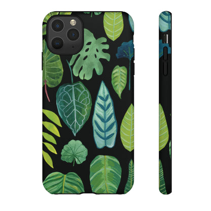 Leaves on Black | Tough Phone Case