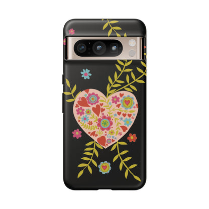 Let Love Bloom on Black | Tough Phone Case