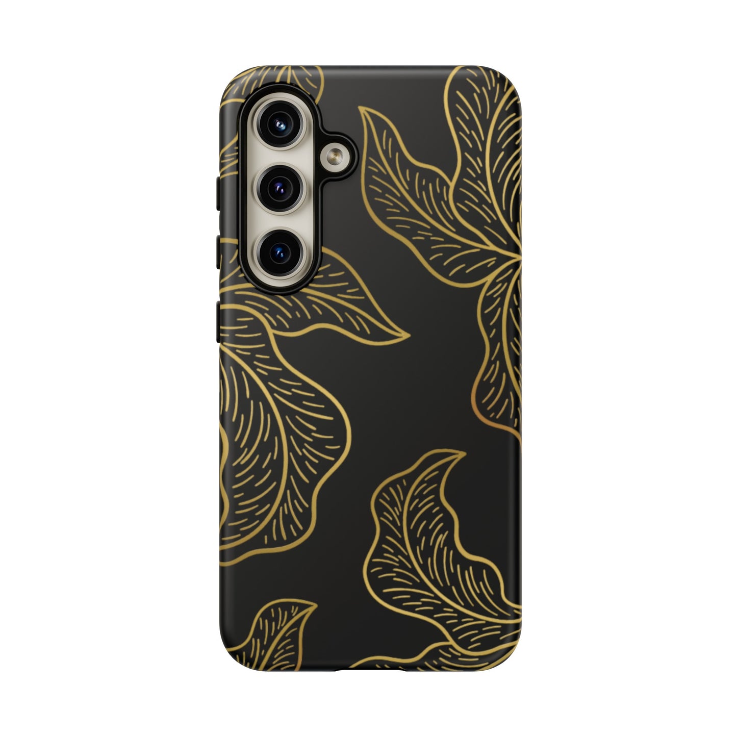 Gold Leaf on Black | Tough Phone Case