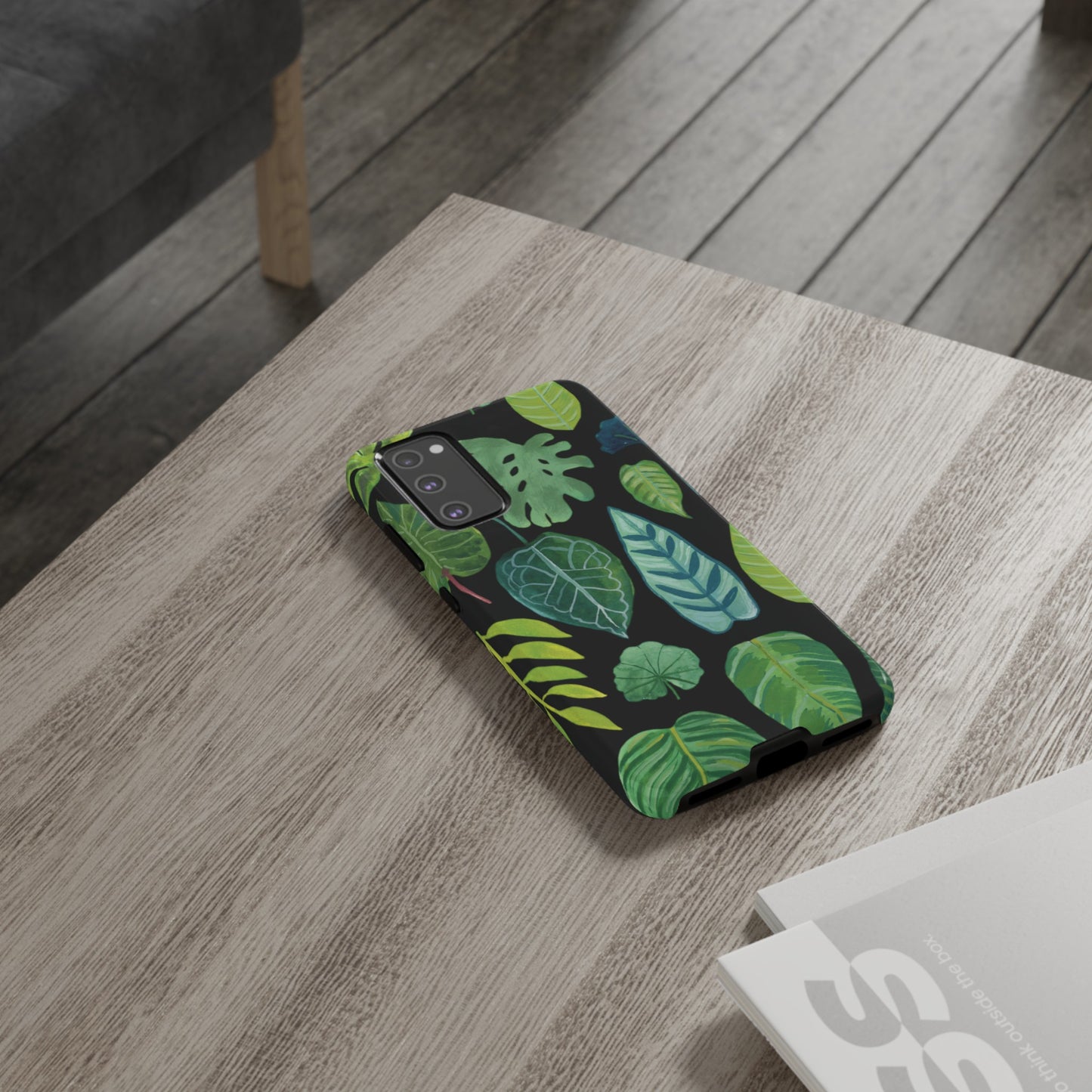 Leaves on Black | Tough Phone Case