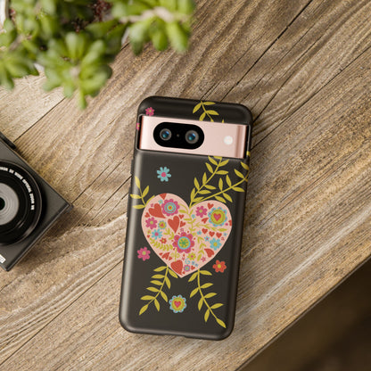 Let Love Bloom on Black | Tough Phone Case