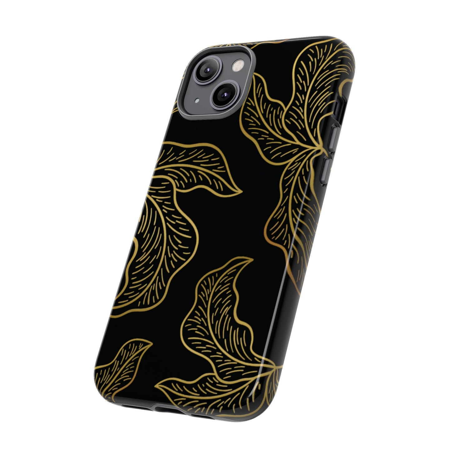 Gold Leaf on Black | Tough Phone Case