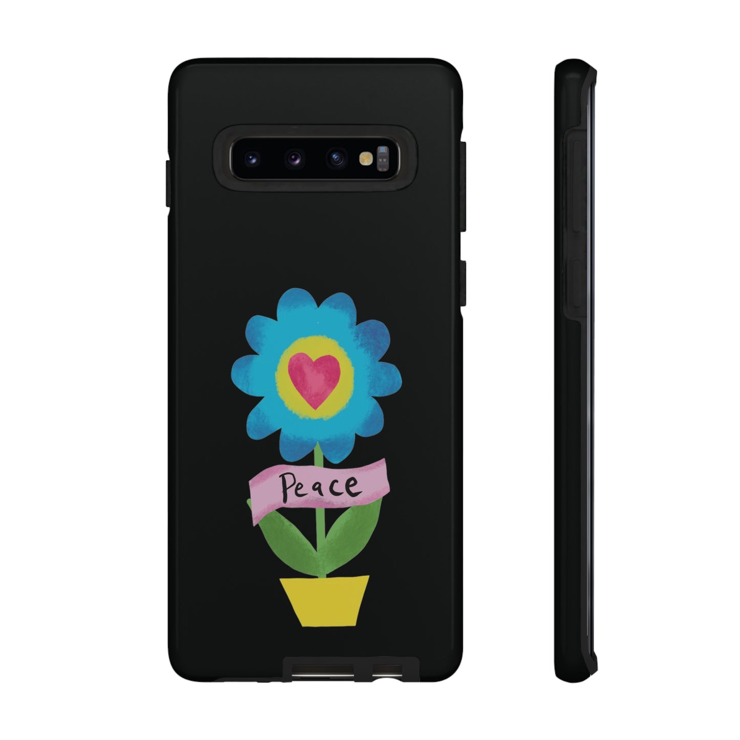 Peace Flower on Black | Tough Phone Case